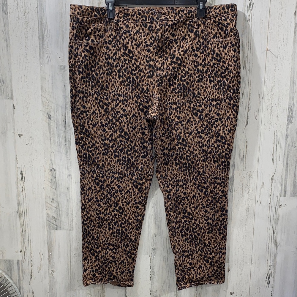 0912 Terra & Sky Leopard Print Women's Straight Leg Pants